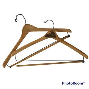 Set of two wooden pant hangers